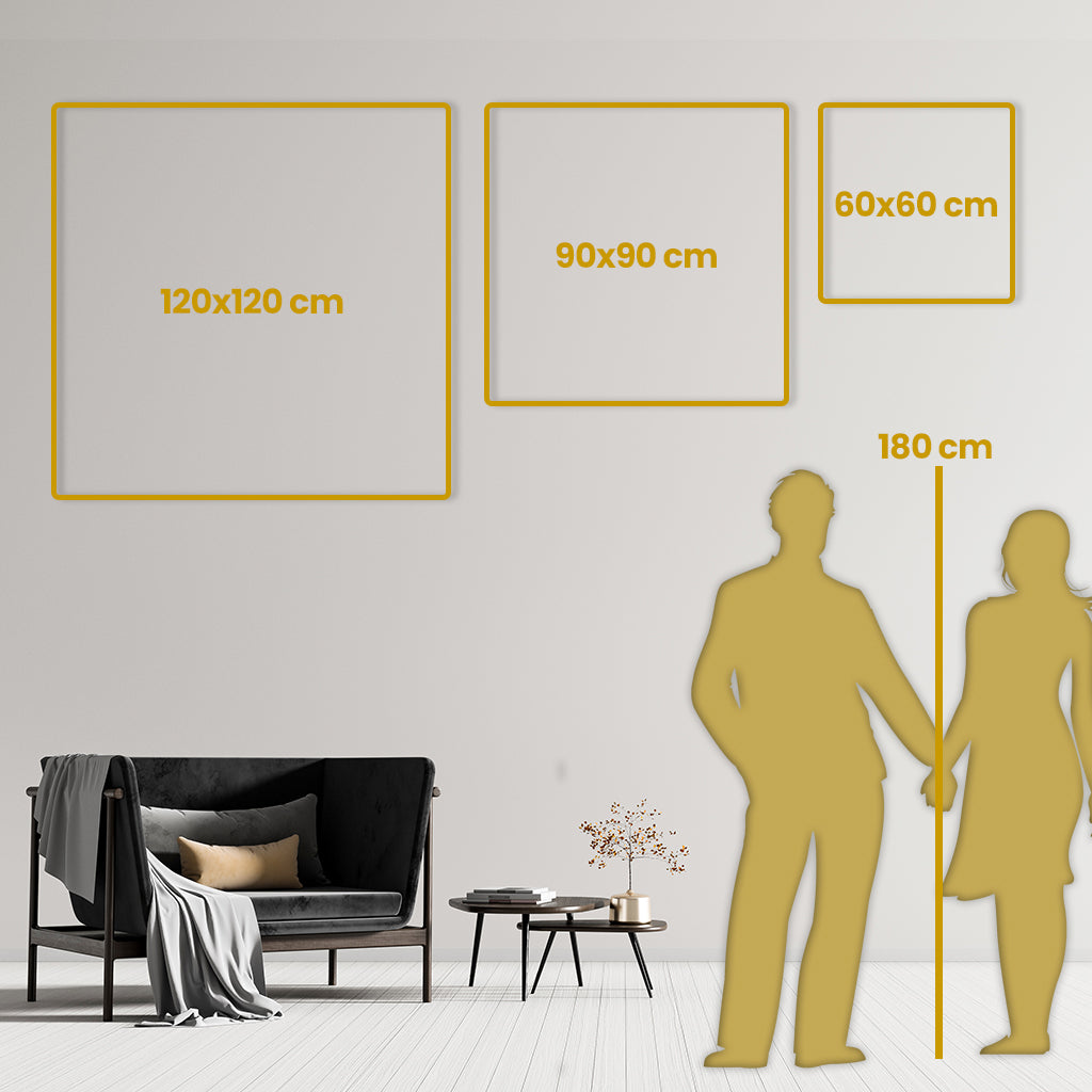 Größenrelation Bildformate Leinwand Quadrat