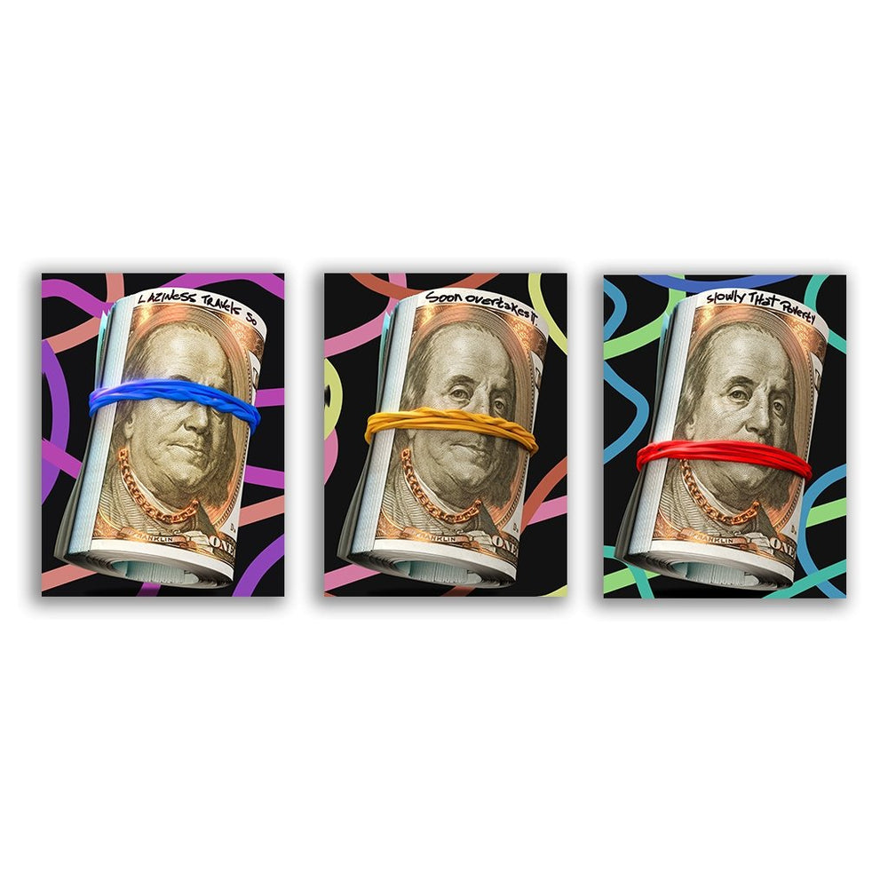 "3 Wise Dollar Bills" Triptychon - Affengeile Bilder
