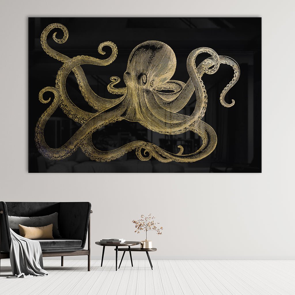 Octopus Goldversion auf Acryl - Affengeile Bilder