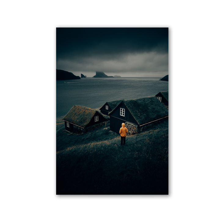 Wanderer in Nordic Village by Philipp Pilz - Affengeile Bilder