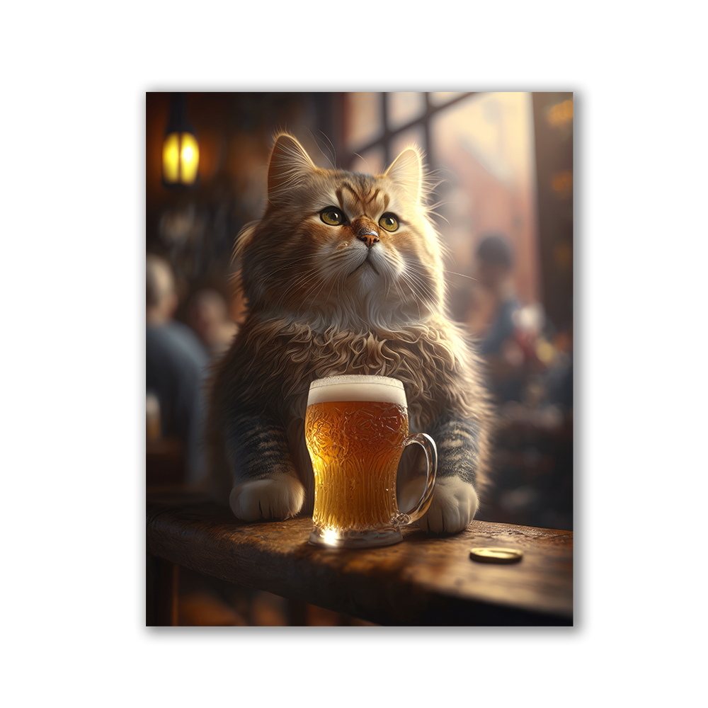 Cat with beer by Zenzdesign - Affengeile Bilder