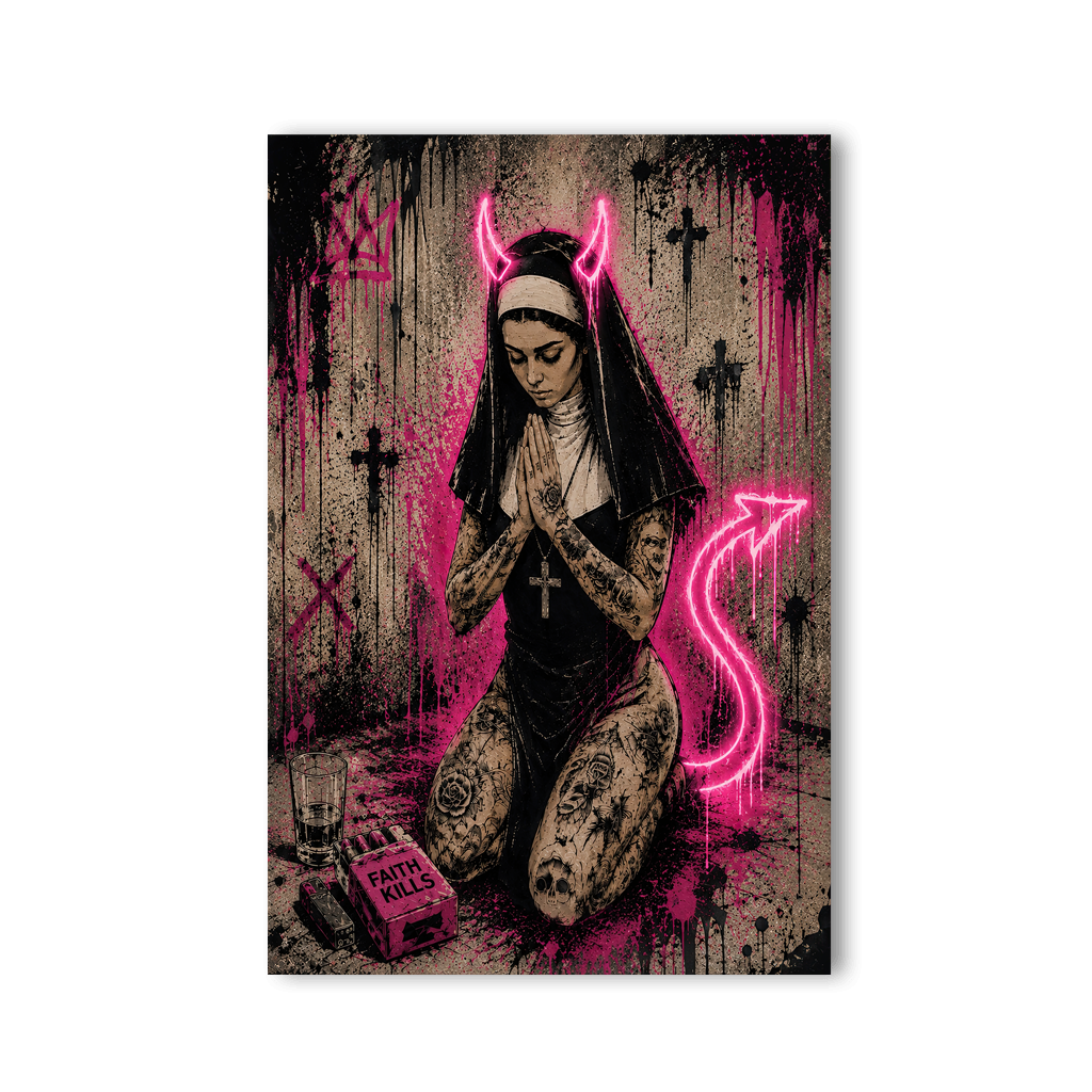 Devil Nun x Stencil Streetart by Mark Matthews - Affengeile Bilder