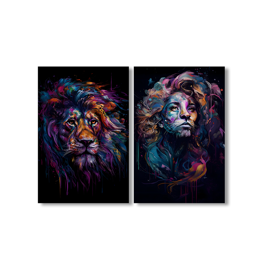 Lion Fusion Art Duo by Juliano de Araujo - Affengeile Bilder