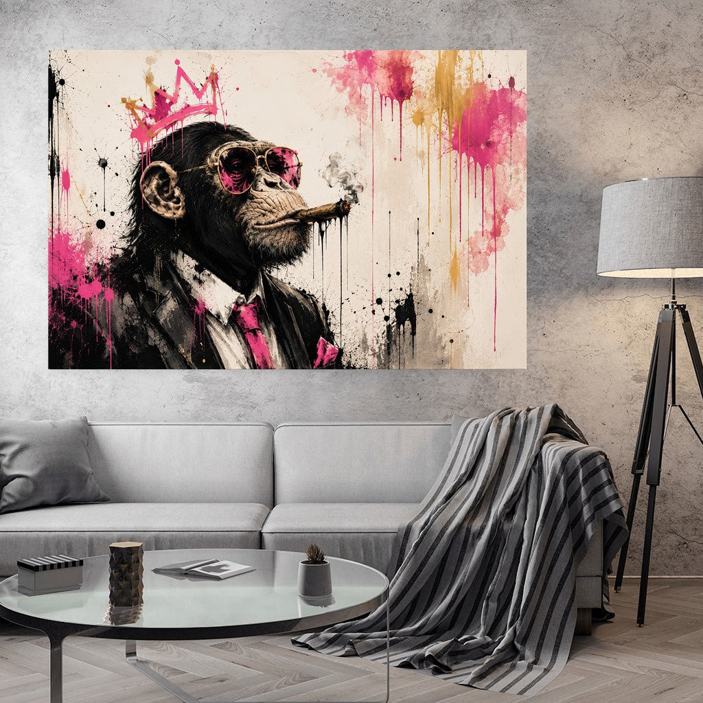 Pink King Chimp x Streetart by Mark Matthews - Affengeile Bilder