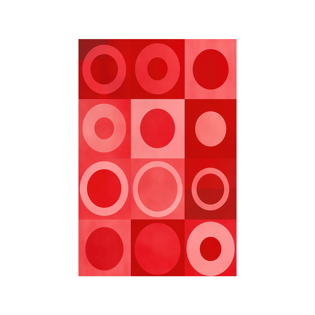 Rote Kreise Abstrakte Malerei by Frank Daske - Affengeile Bilder