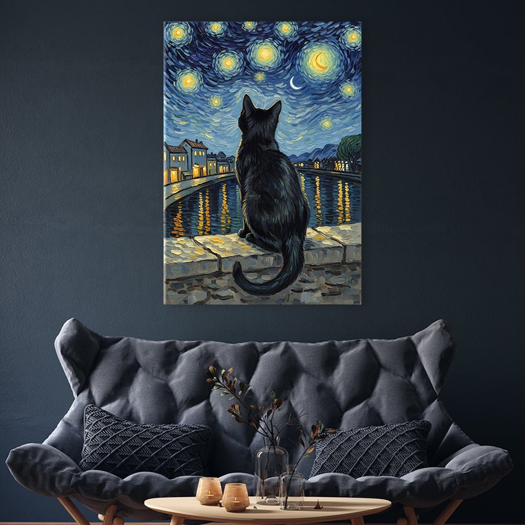 Black Cat Van Gogh by Zenzdesign - Affengeile Bilder