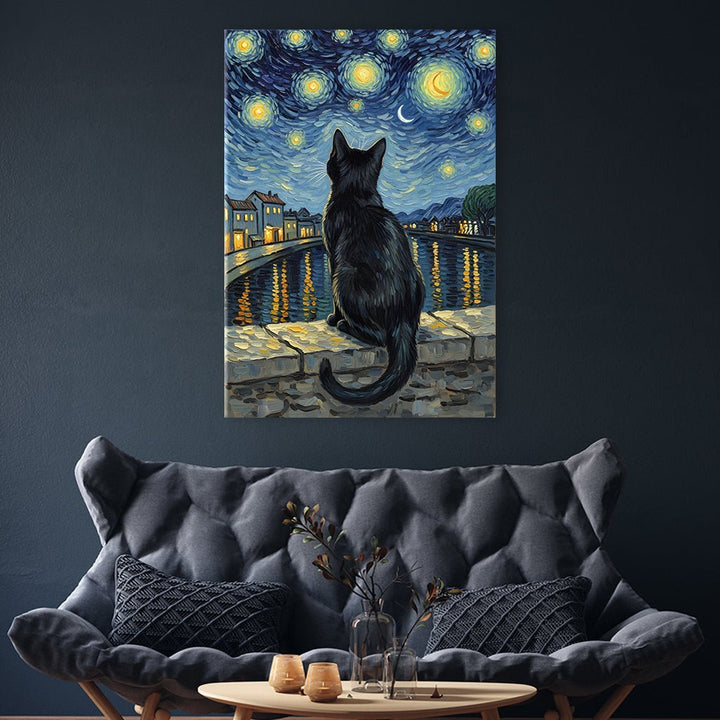 Black Cat Van Gogh by Zenzdesign - Affengeile Bilder
