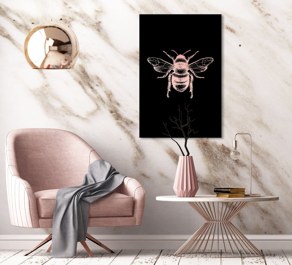 Bumblebee Rosé auf Acryl - Affengeile Bilder