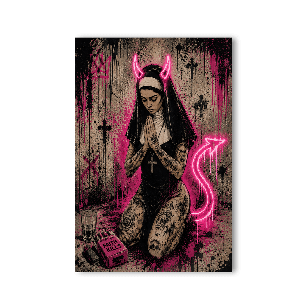 Devil Nun x Stencil Streetart by Mark Matthews - Affengeile Bilder