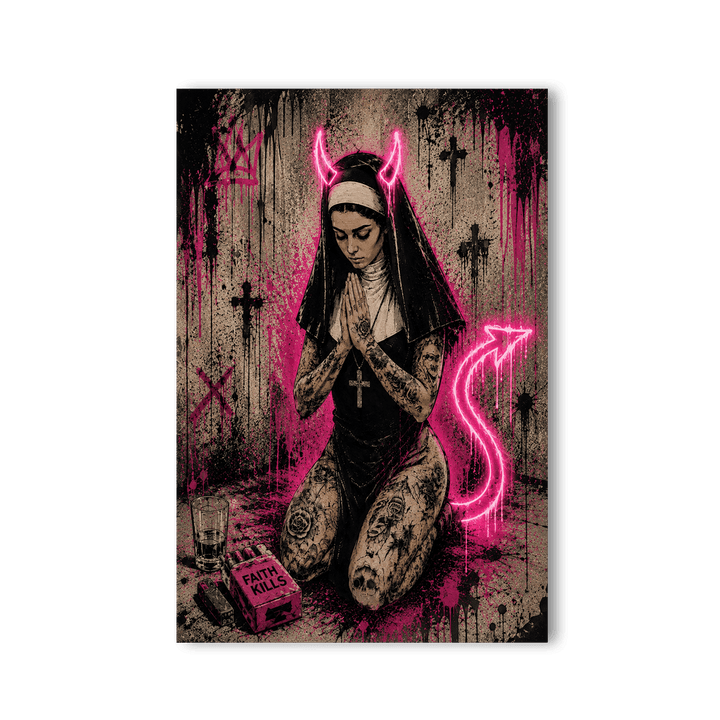 Devil Nun x Stencil Streetart by Mark Matthews - Affengeile Bilder