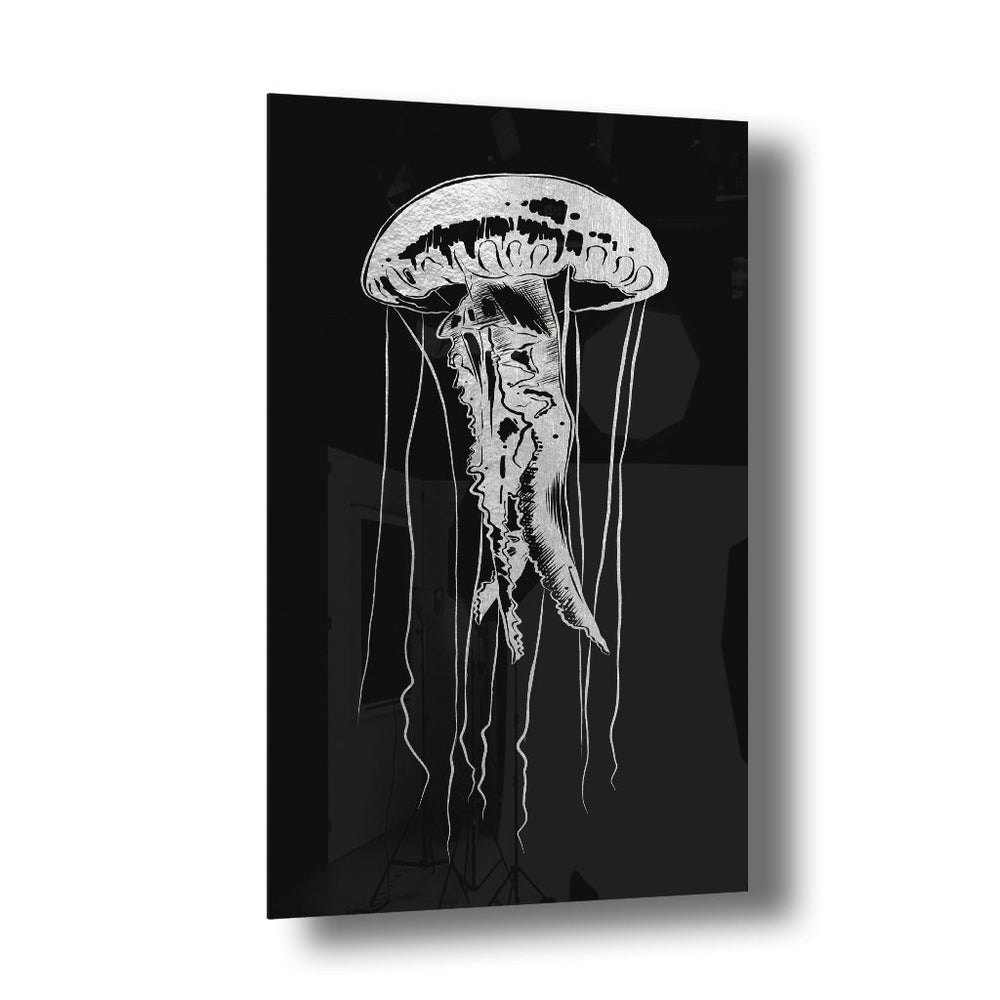 Jellyfish Silber auf Acryl - Affengeile Bilder