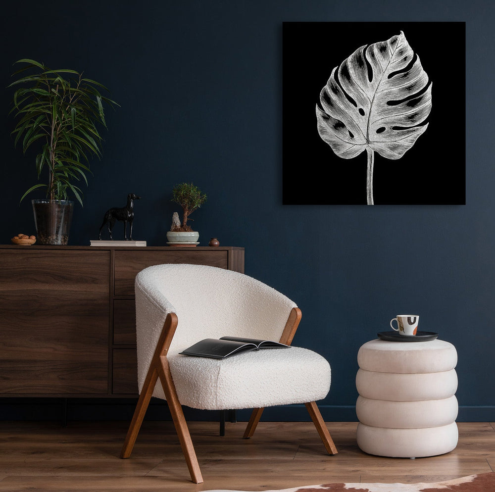 Monstera No. 1 Silber auf Acryl - Affengeile Bilder