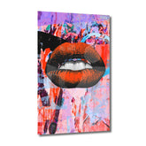 Orange Art Lips Neon auf Acrylglas - Affengeile Bilder