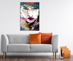 Orange Evil Look Neon auf Acrylglas - Affengeile Bilder