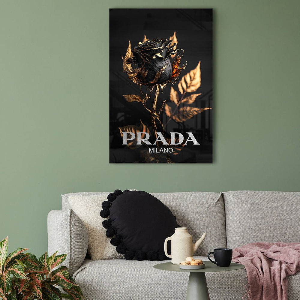 Prada Black Rose by Adrian Vieriu Silber auf Acryl - Affengeile Bilder