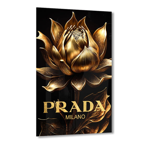 Prada Flower by Adrian Vieriu Gold auf Acryl - Affengeile Bilder