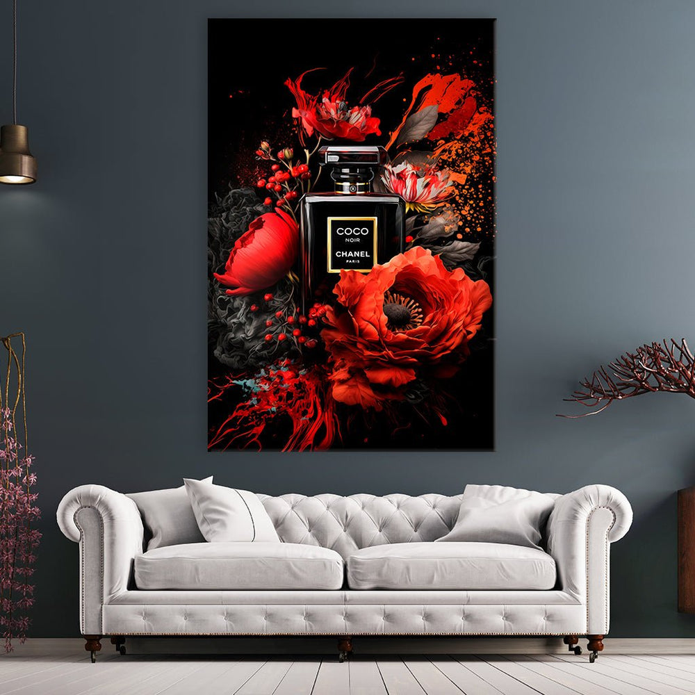 Red Flowered Chanel Bottle by Adrian Vieriu - Affengeile Bilder