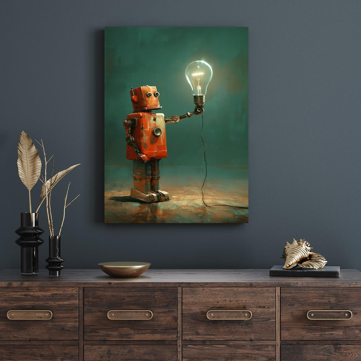 Robot & Light Bulb Concept II by Catill - Affengeile Bilder