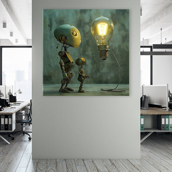 Robots near Lightbulb by Catill - Affengeile Bilder