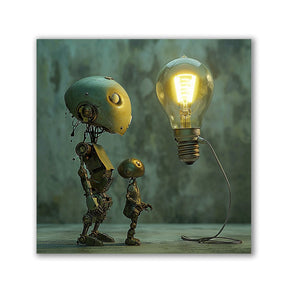 Robots near Lightbulb by Catill - Affengeile Bilder