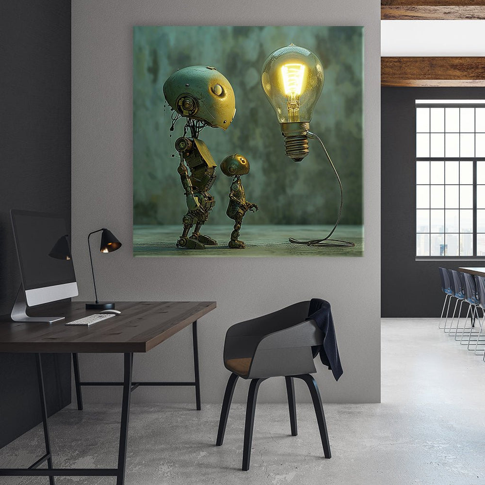 Robots near Lightbulb by Catill - Affengeile Bilder