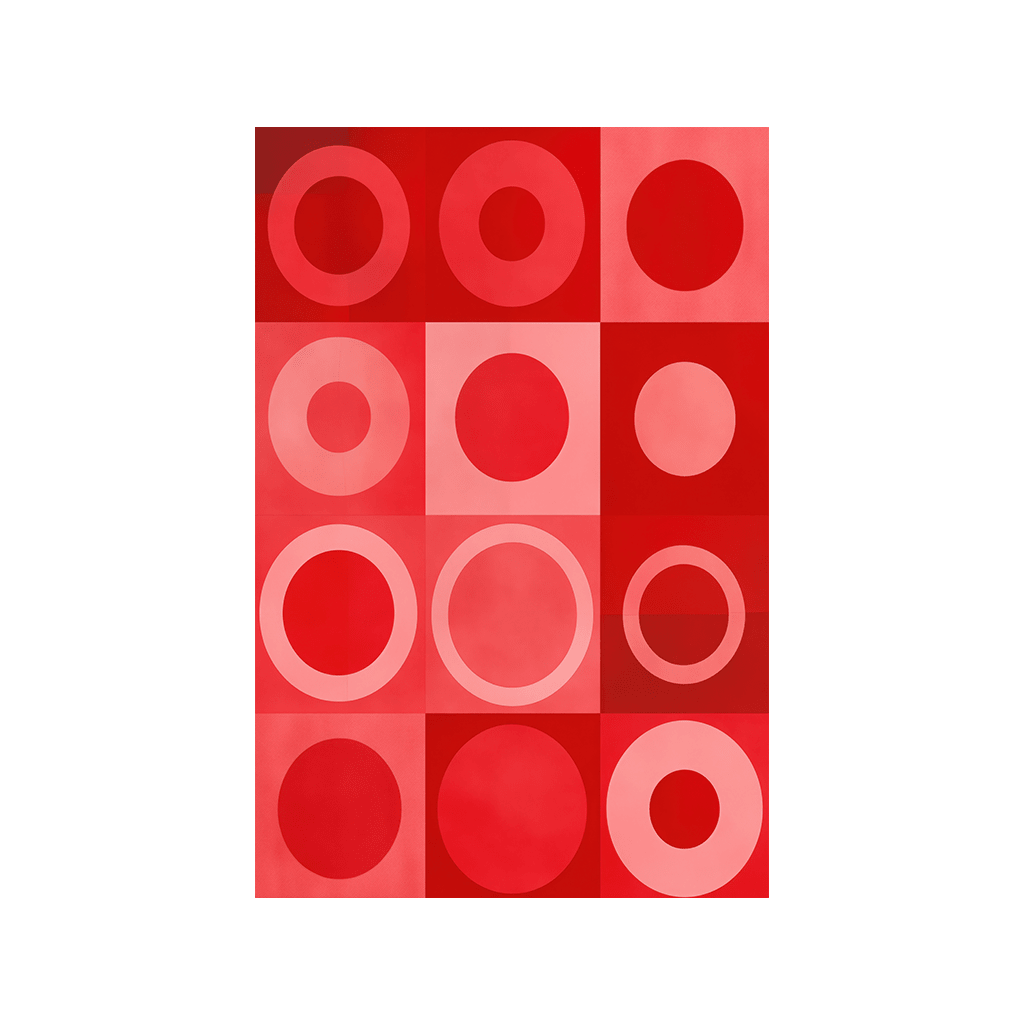 Rote Kreise Abstrakte Malerei by Frank Daske - Affengeile Bilder