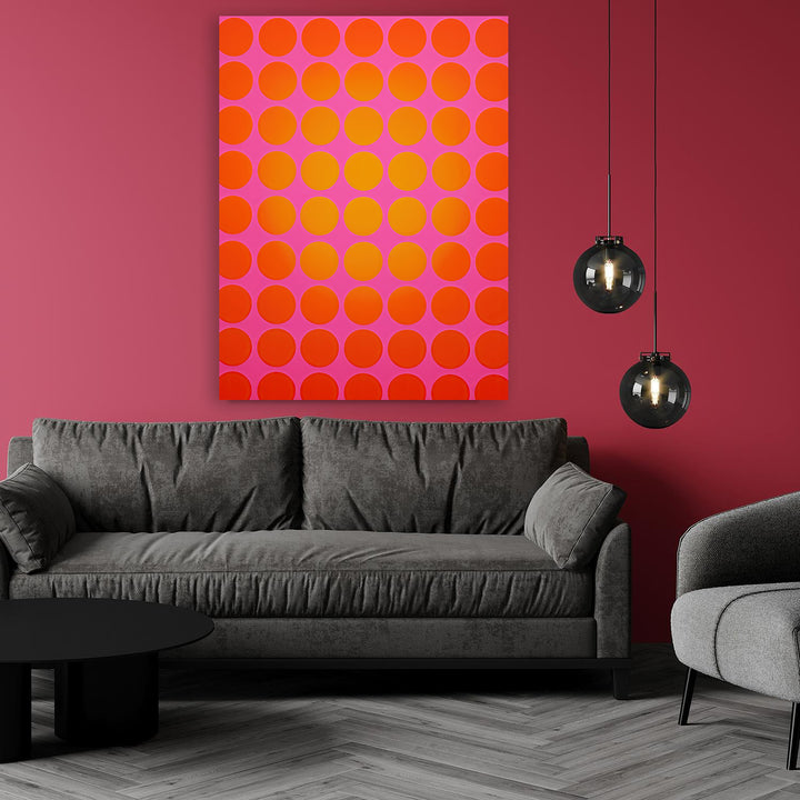Rote und gelbe Kreise auf pink by Frank Daske - Affengeile Bilder