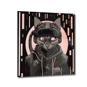 Space Cat Rosé auf Acryl - Affengeile Bilder