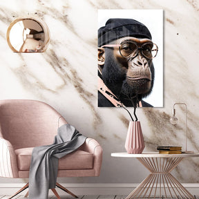 Stylish Monkey - Dude by Adrian Vieriu Rosé auf Acryl - Affengeile Bilder