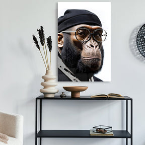 Stylish Monkey - Dude by Adrian Vieriu Silber auf Acryl - Affengeile Bilder