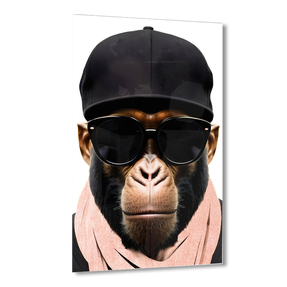 Stylish Monkey - Sunglasses by Adrian Vieriu Rosé auf Acryl - Affengeile Bilder