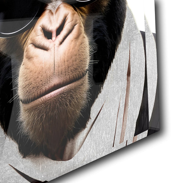 Stylish Monkey - Sunglasses by Adrian Vieriu Silber auf Acryl - Affengeile Bilder