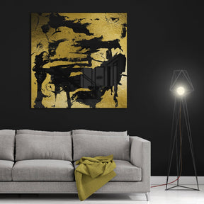 Abstract Grunge No. 2 Goldversion auf Acryl - Affengeile Bilder