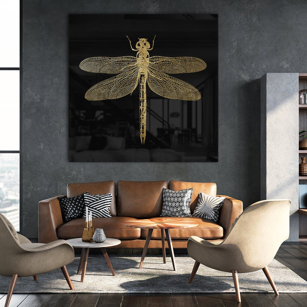 Dragonfly Goldversion auf Acryl - Affengeile Bilder