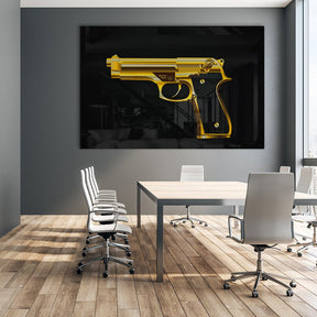 Golden Gun Goldversion auf Acryl - Affengeile Bilder