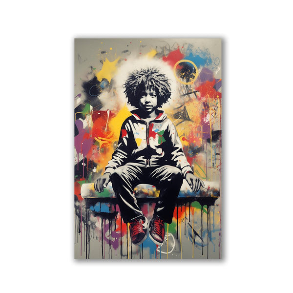 Graffiti Kid - Banksy Style by Frank Daske