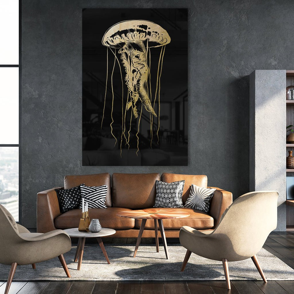 Jellyfish Goldversion auf Acryl - Affengeile Bilder