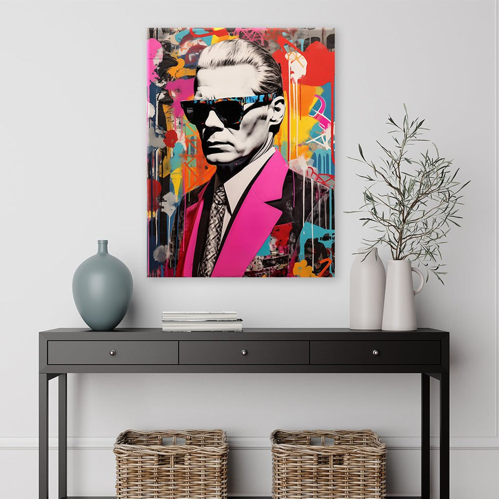 Karl Lagerfeld - Pop Art Portrait by Frank Daske - Affengeile Bilder