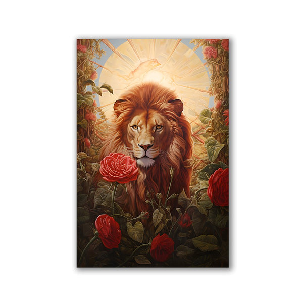 Lion in Roses by Markus Mikolai - Affengeile Bilder