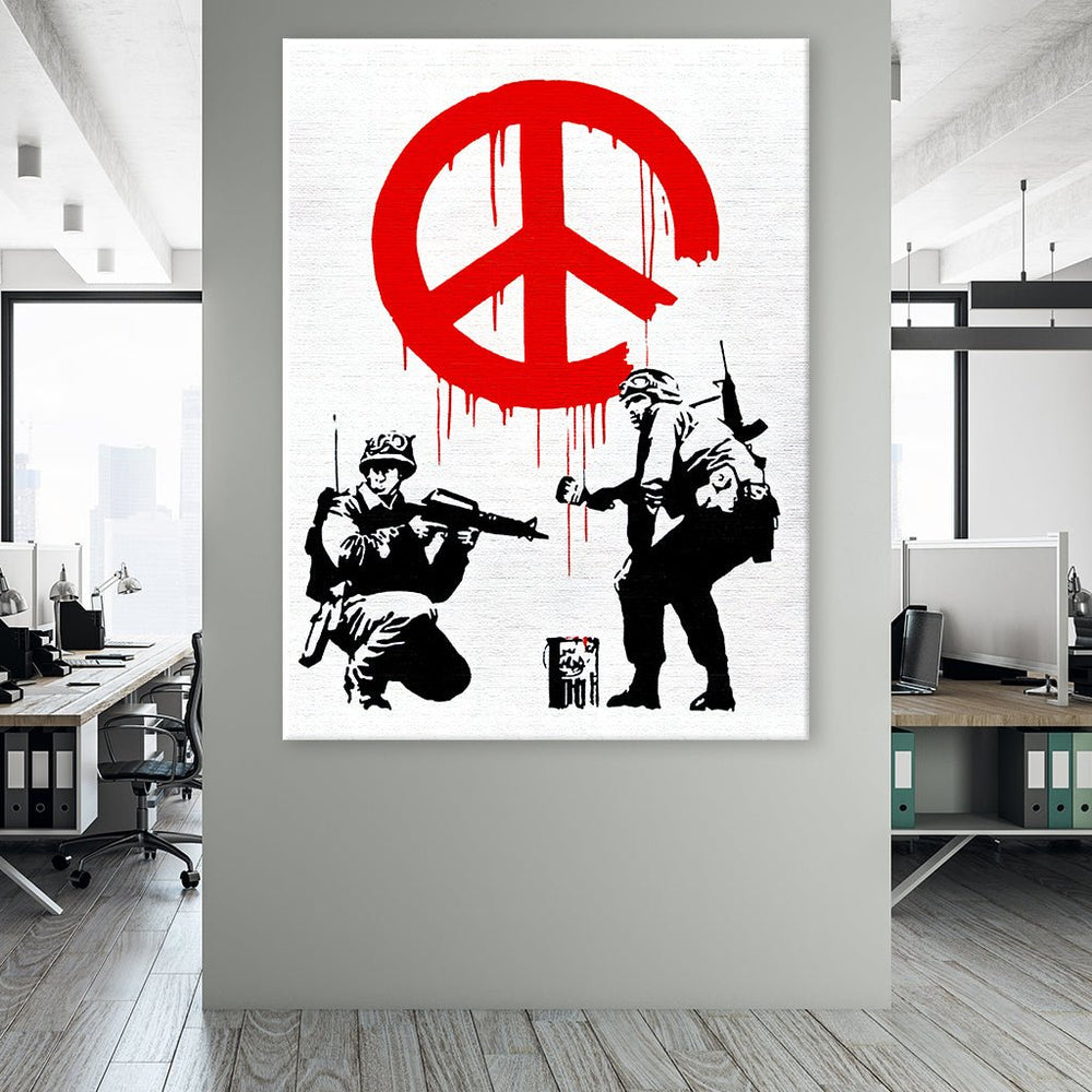 Make Peace not War by Banksy - Affengeile Bilder