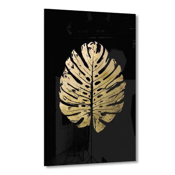 Monstera No. 2 Goldversion auf Acryl - Affengeile Bilder