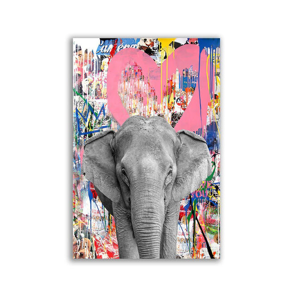 Pop Art Elefant Pink - Affengeile Bilder