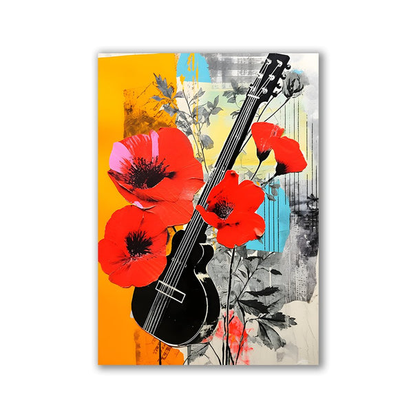 Popart Flowerguitar by Rosa Piazza - Affengeile Bilder