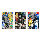 "Smoking Idols" - Triptychon by RS Artist - Affengeile Bilder