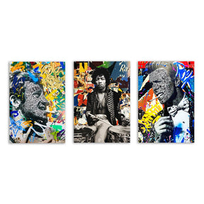 "Smoking Idols" - Triptychon by RS Artist - Affengeile Bilder